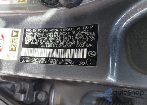 2014 Lexus Es 300H z USA, uszkodzony, nr VIN JTHBW1GG3E2039028